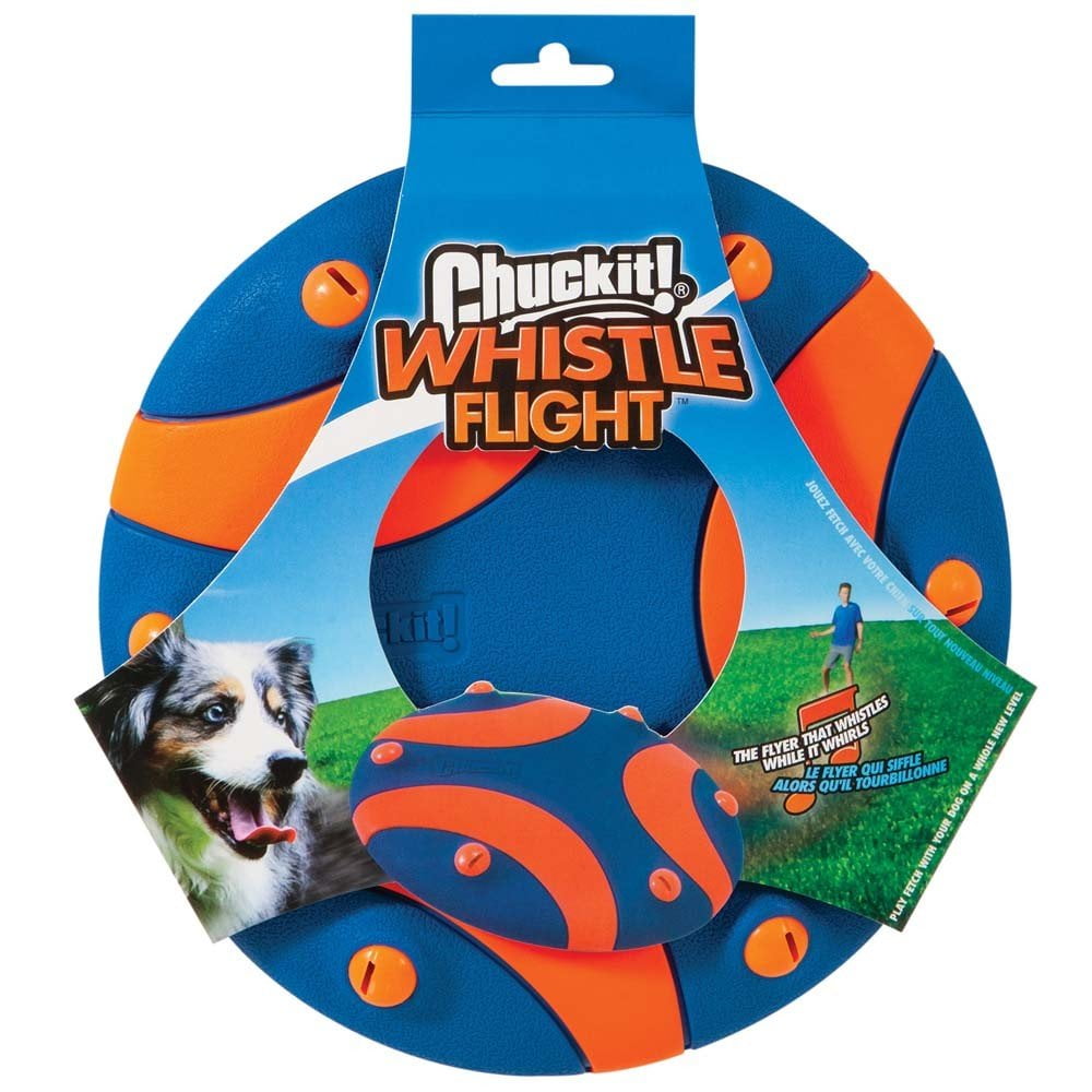 Chuckit Whistle Flight Disc Rubber Flyer Outdoor Fetch Dog Toy 11