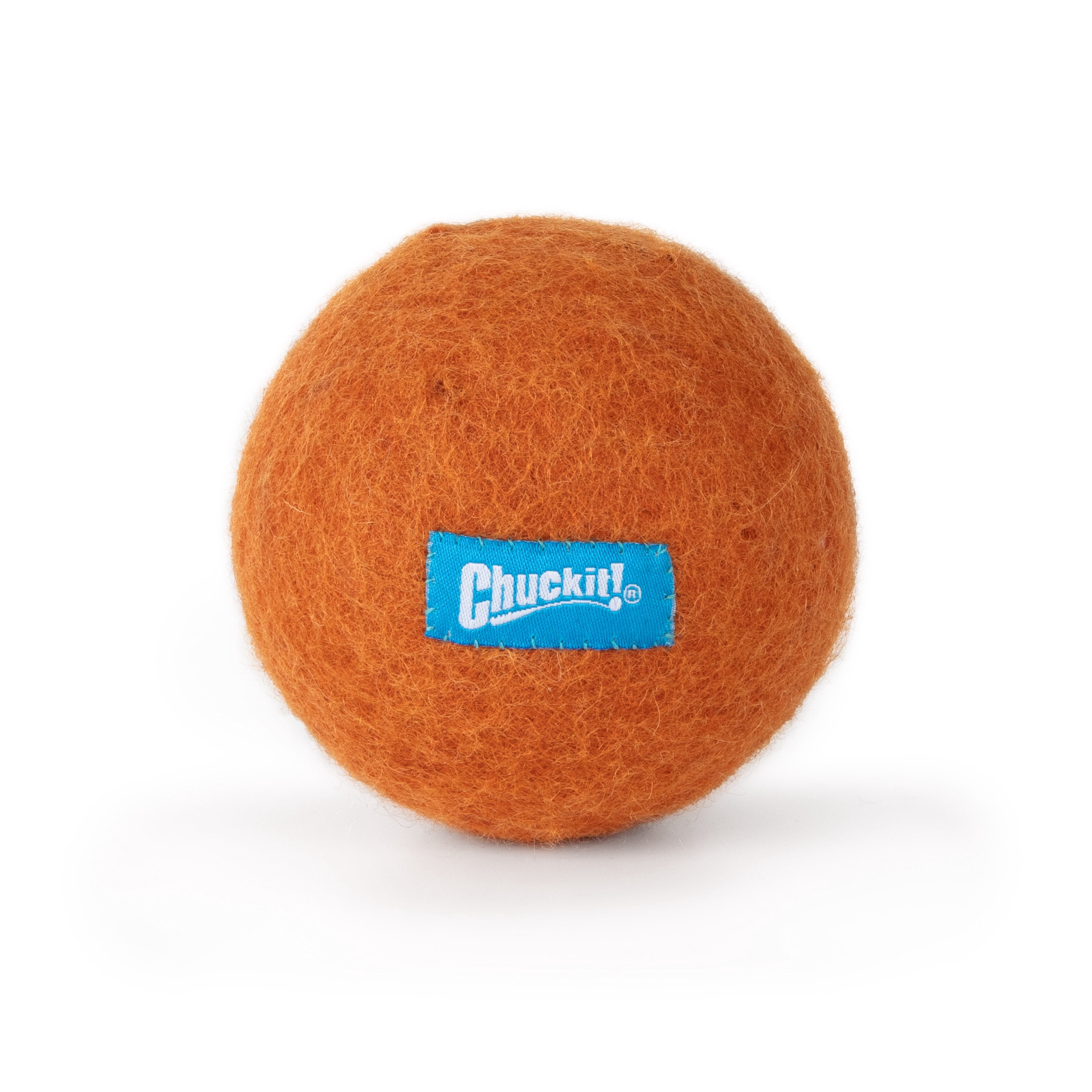 Chuckit! Wool‑ee Plastic‑Free Dog Ball, Large, Orange – All‑Natural Wool Indoor Toy for Dogs Up to 100 lb, Pack of 1