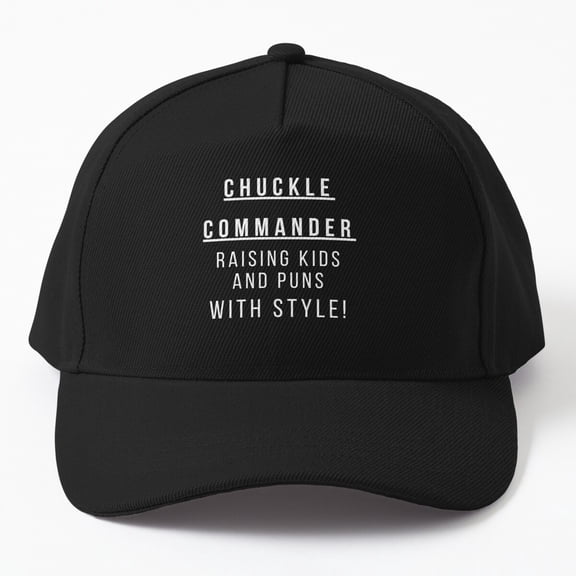 Chuckle Commander Baseball Cap, Playful Leadership Statement Graphic Design, Classic Hat