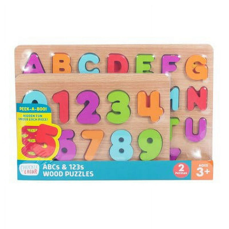 Chuckle & Roar 2pk Wood Puzzles – ABC's & 123s – 36pc - Walmart.com