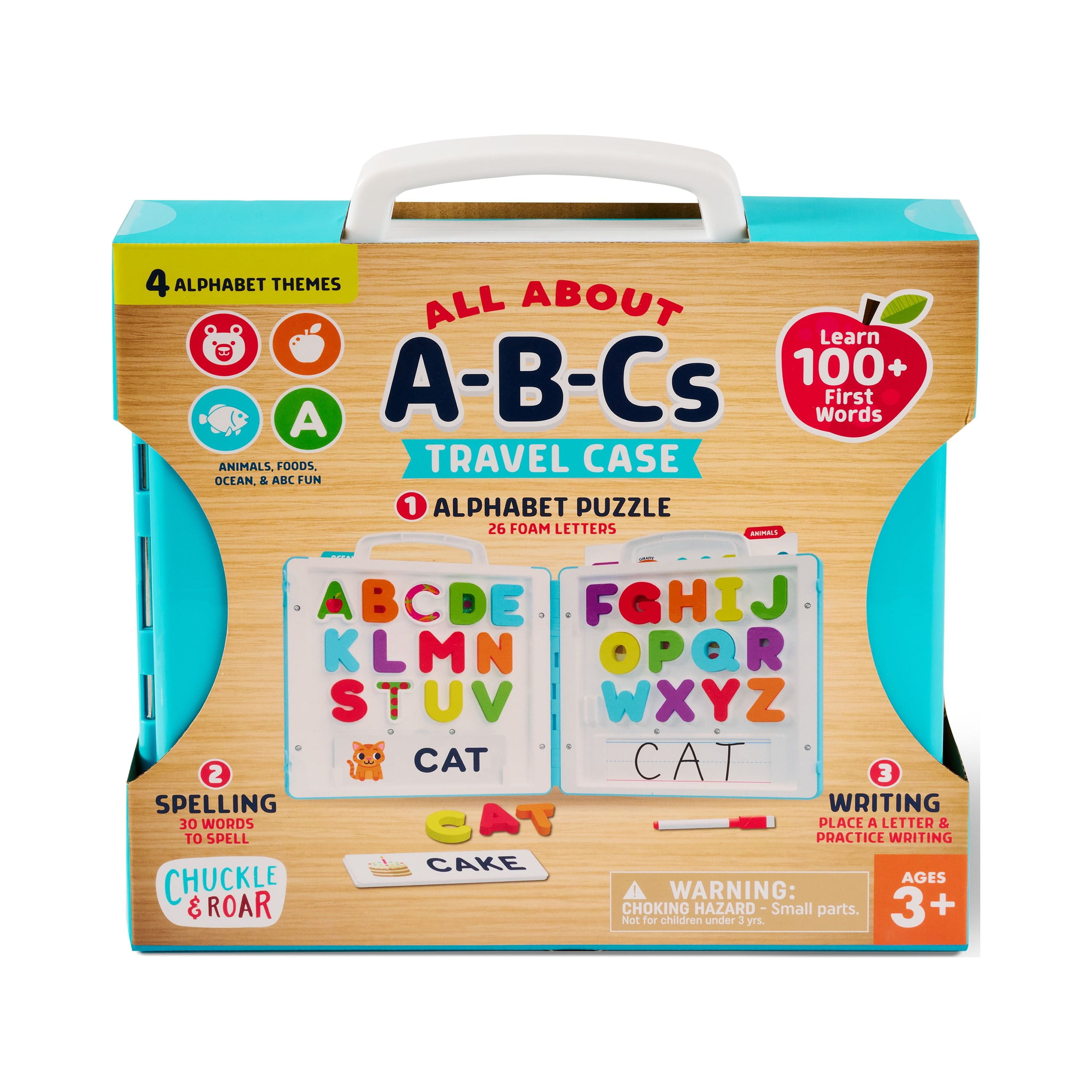 Chuckle & Roar First Words All About A-B-C's Travel Case for Preschool Children Ages 3+ by Buffalo Games