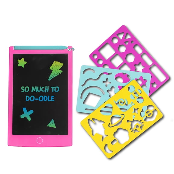 Chuckle & Roar LCD Pink Doodle & Draw Board – Reusable Writing & Drawing Tablet for Kids that is Mess-Free for Children Ages 3+, by Buffalo Games