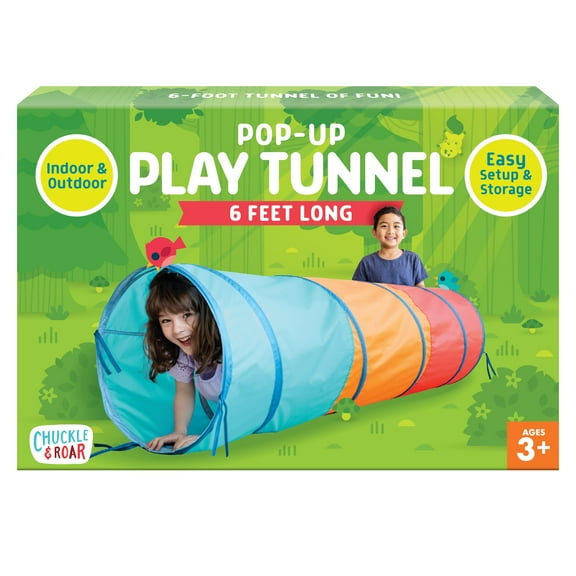 Chuckle & Roar Pop-Up Indoor Outdoor Play Tunnel for Children Ages 3+
