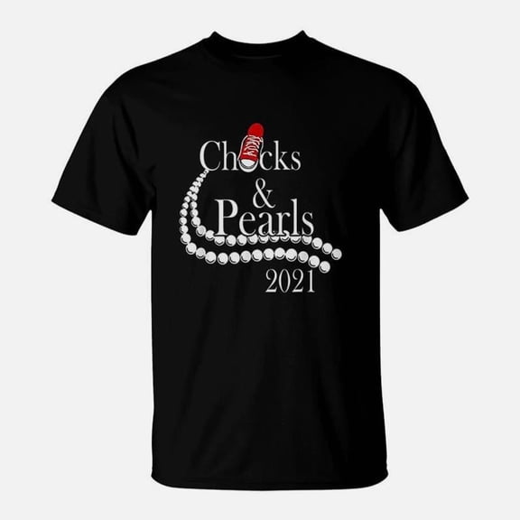 Chucks And Pearls 2021 Hbcu Black Girl Magic Red Gift TShirt