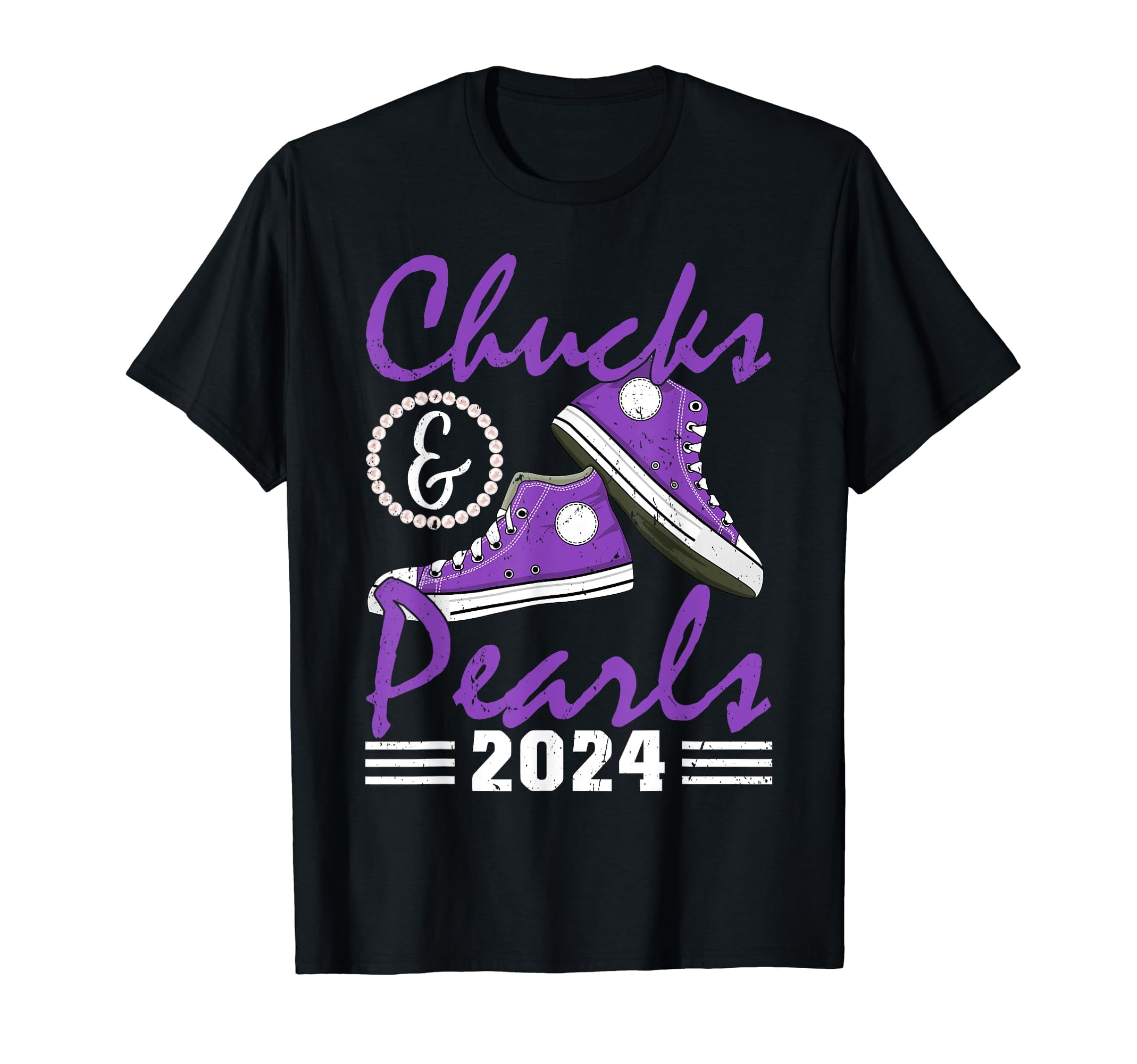 Chucks And Pearls 2024 Voting For Kamala Harris USA Election T