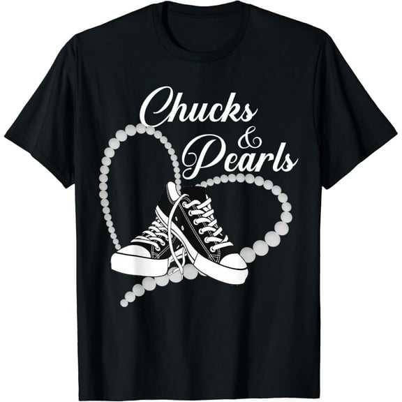 Chucks And Pearls 2025 I'M With Her Kamala 2025 T-Shirt