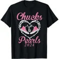 thumbnail image 1 of Chucks And Pearls Political Statement Graphic Design Unisex T-Shirt, up to Size 5XL, 1 of 2