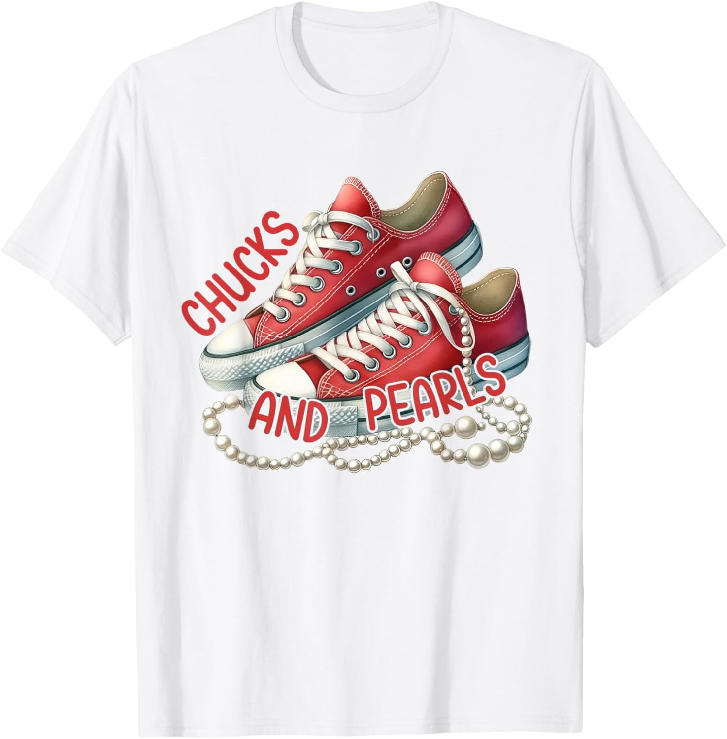 Chucks And Pearls US President Kamala Democrat Harris 2024 T-Shirt ...