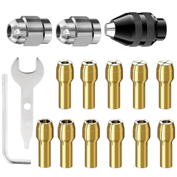Chucks Collet Kits 0.5-3.2mm Shank Replacement 4486 Rotary Tool Keyless Quick Changing Tool Drill Chucks Collet Set