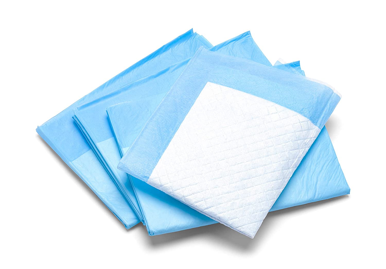 Disposable Incontinence Bed Pads 23 x 36, 50 Pack - Light Absorbent Chux Underpads with Fluff Core - Leak Proof Poly Backing, Non-Woven Top Sheet