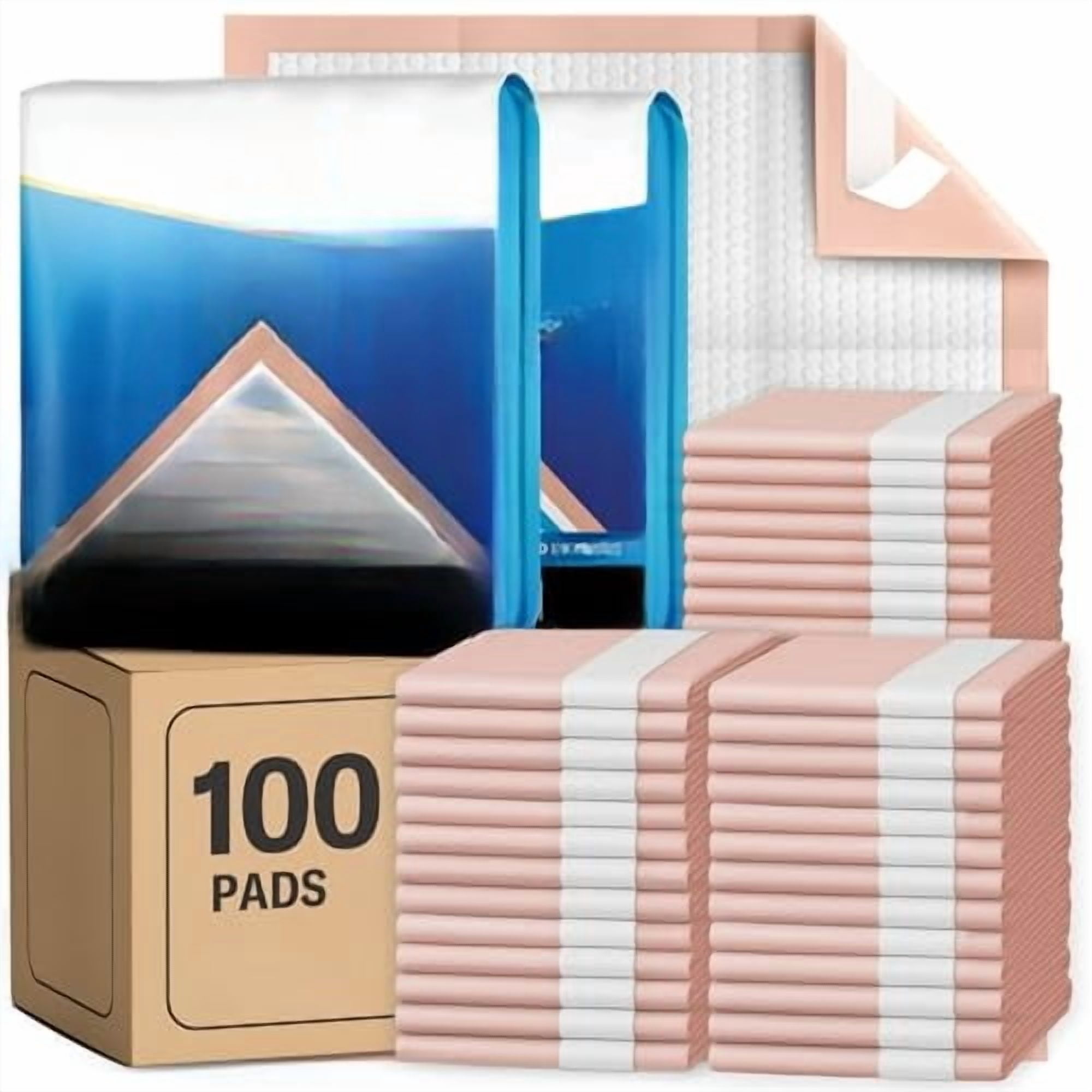 Chucks® Premium Disposable Underpads 17”x24” [100-Count] Ultra Absorbent Chux Incontinence Bed Pads with Adhesive Tape for Adults, Baby Changing, Travel, and Pet Training – 17x24 Bulk Pack