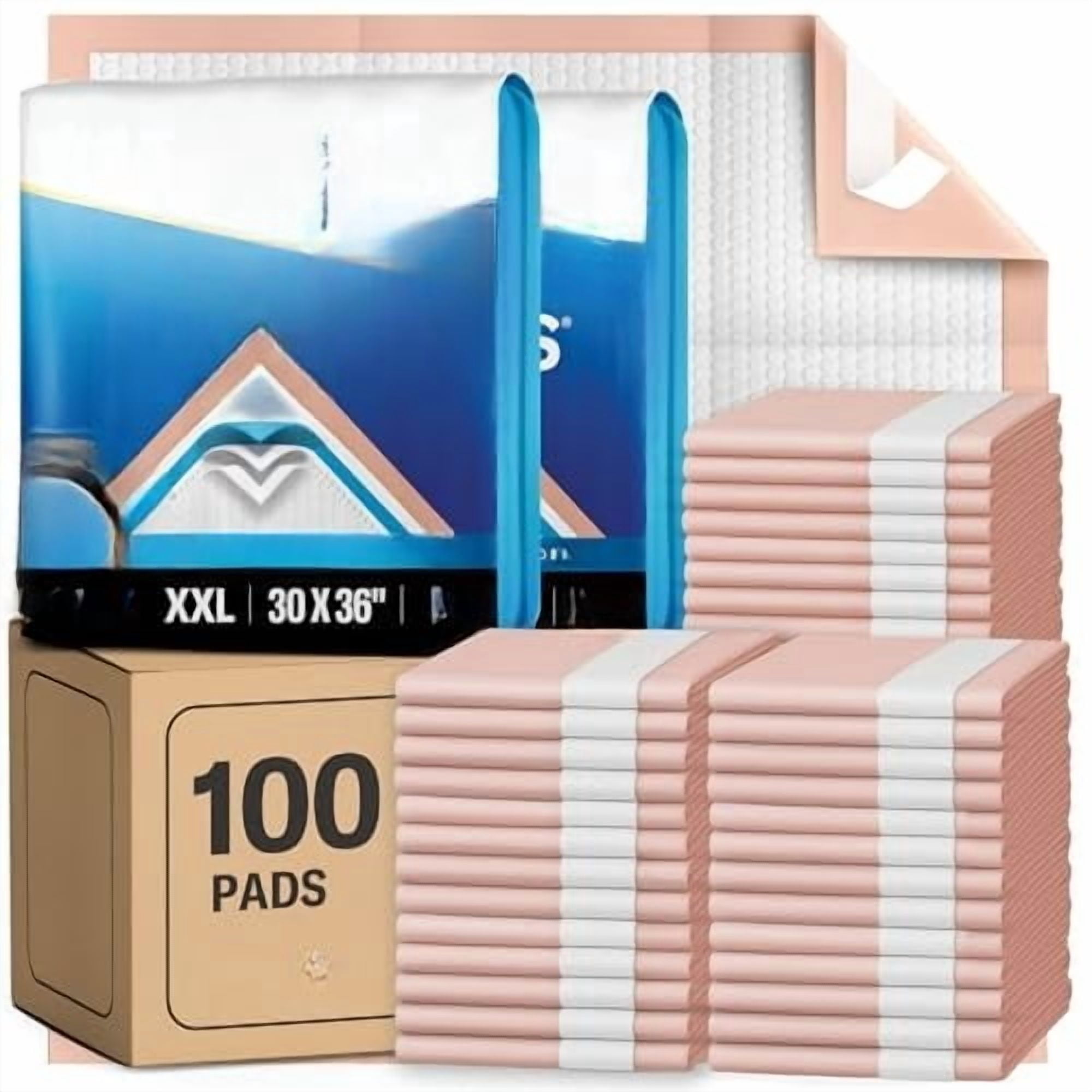 Chucks® Premium Disposable Underpads 30”x36” [100-Count] Ultra Absorbent Chux Incontinence Bed Pads Disposable Adult with Adhesive Tape, Pee Pads Pet Training Pads XX-Large 30x36 Bulk Pack