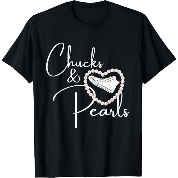 Chucks and Pearls 2021 Valentine Heart HBCU White Gift T-Shirt