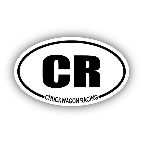 Chuckwagon Racing CR Oval Bumper Sticker 3M Vinyl Decal 3 in x 5 in