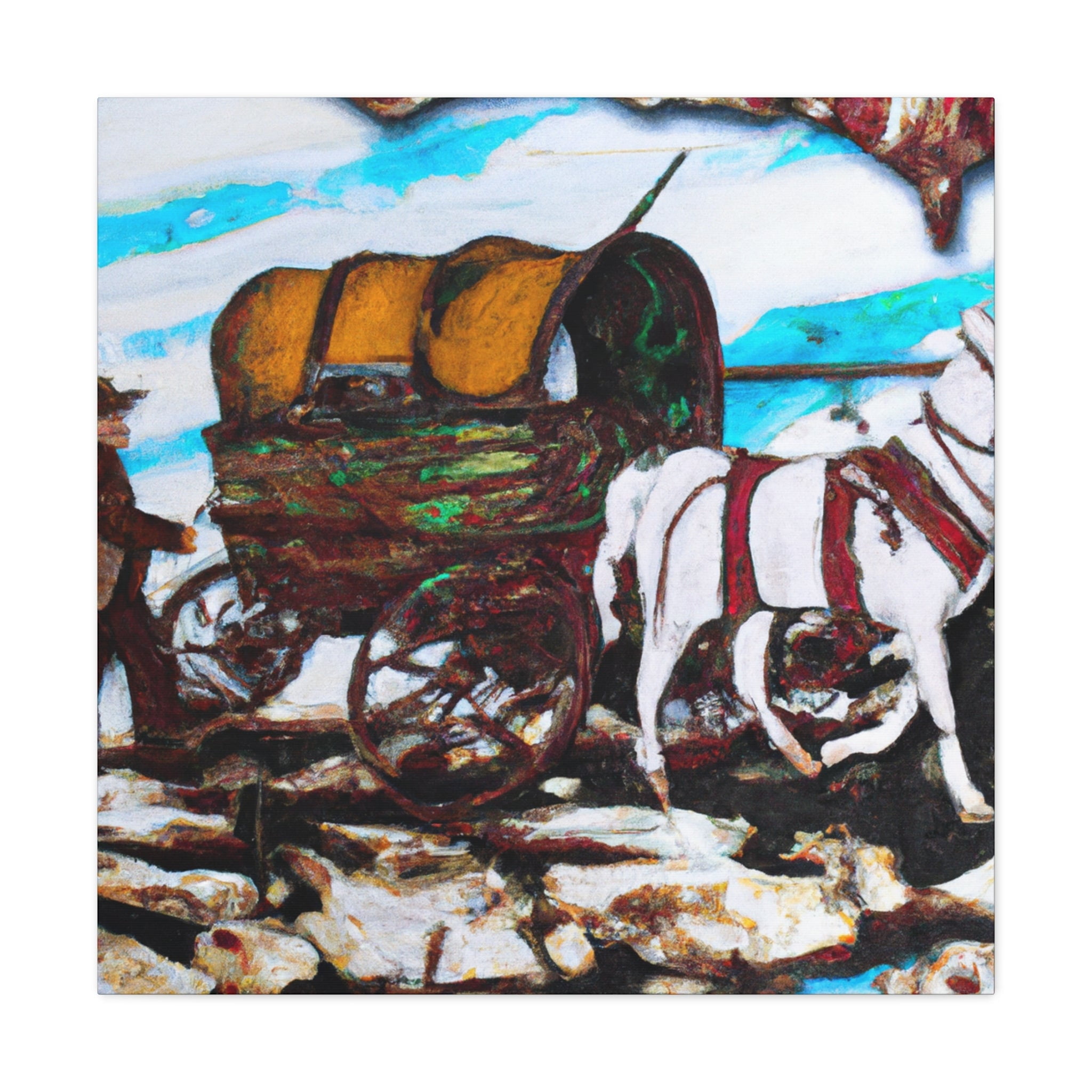 "Chuckwagon Sunset Painting" Canvas