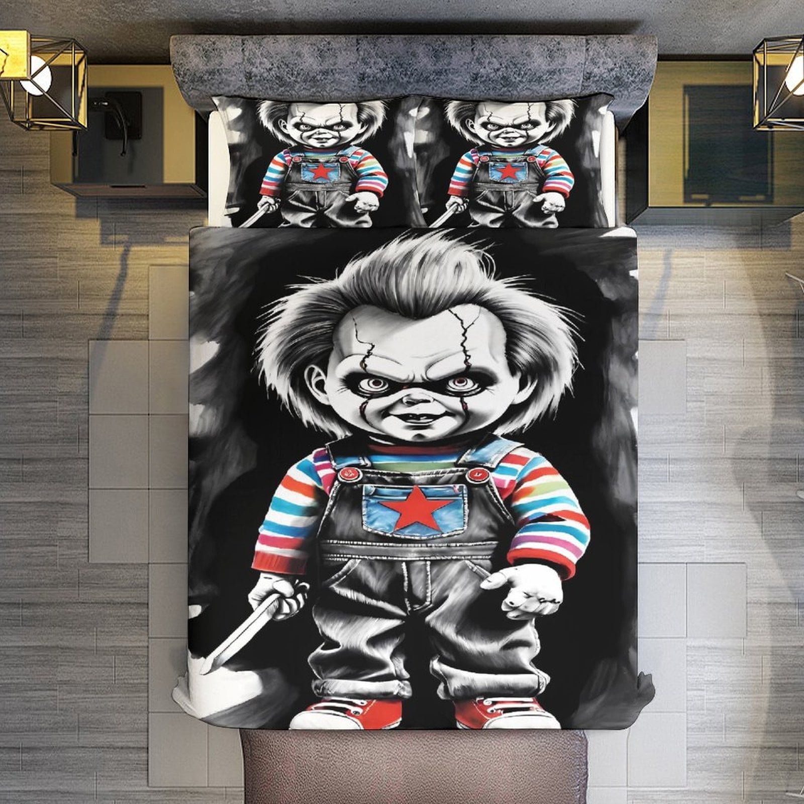 Chucky 3-Piece Bedding Set (1 Duvet Cover + 2 Pillow Shams) Printed ...