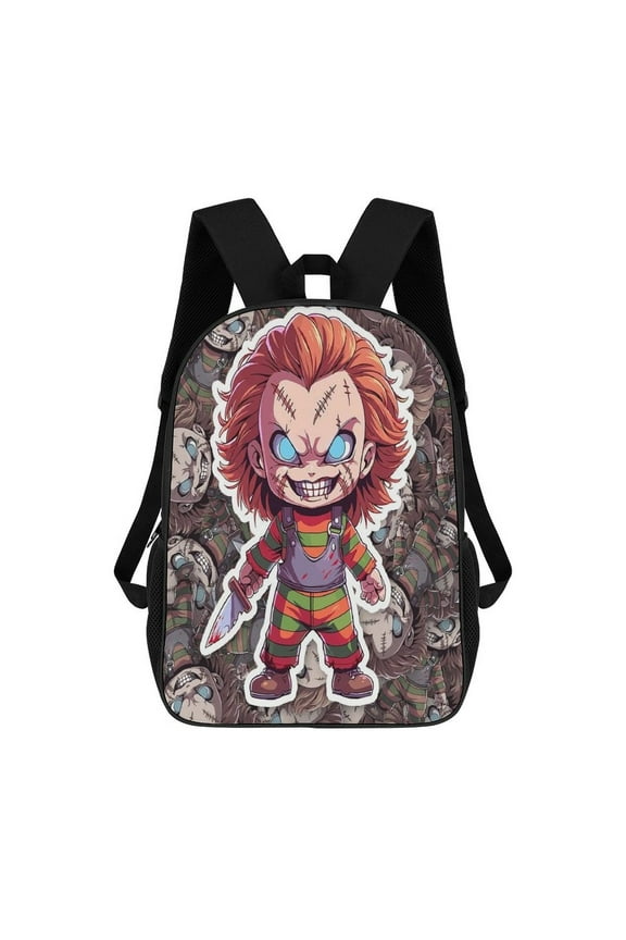 Chucky Backpack Printed School Book Bag Travel Daypack 17 inch Rucksack for Men Women