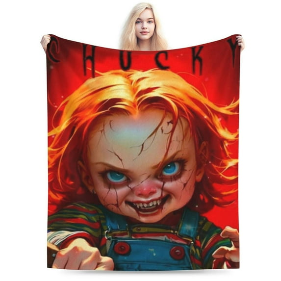 Chucky Blanket, Horror Movie Throw Blanket For Bed Sofa Couch, Super Soft Flannel Blanket For Bedroom Livingroom, Gifts for Hollween Christmas, 60"X50"
