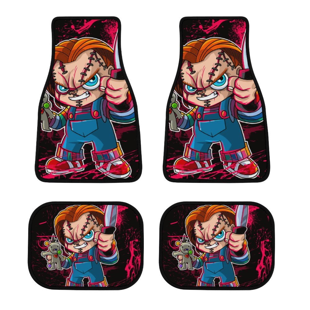 Chucky Blood Toy Car Floor Mat Set 4Piece Front/Rear Auto Foot Mats