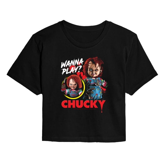 Chucky - Bootleg - Juniors Cropped Graphic T-Shirt