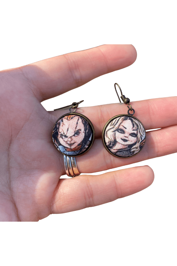 Chucky Bride of Chucky Scary movie Dangle earrings gift