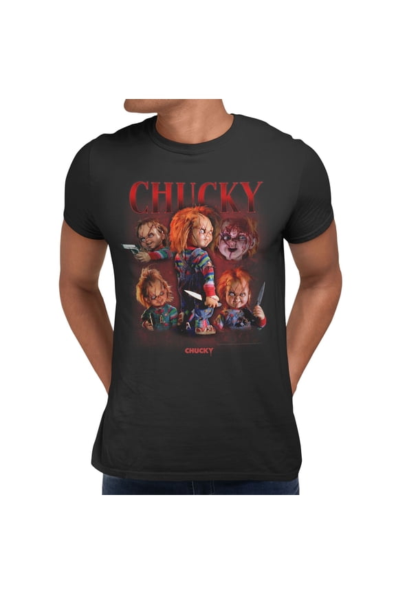 Chucky Child's Play Multi Poses Graphic Men's Graphic T-Shirt (Black, S-2XL)