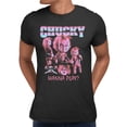 thumbnail image 1 of Chucky Child's Play Wanna Play? Graphic Men's Graphic T-Shirt (Black, S-2XL), 1 of 4