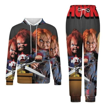 Chucky Childs Play Adult Hoodies And Sweatpants Set Sweatshirts Jogger Pants 2 Pcs Hooded Hoody Tracksuits Set Suit Winter Daily Unisex Sweatsuit