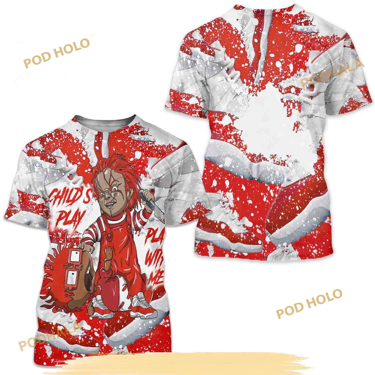 Chucky Chuckie Child Play Unisex Sneaker 3D Shirt - Walmart.com