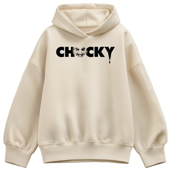 Chucky - Chucky Face Logo - Women's Oversized Fleece Hoodie Sweatshirt