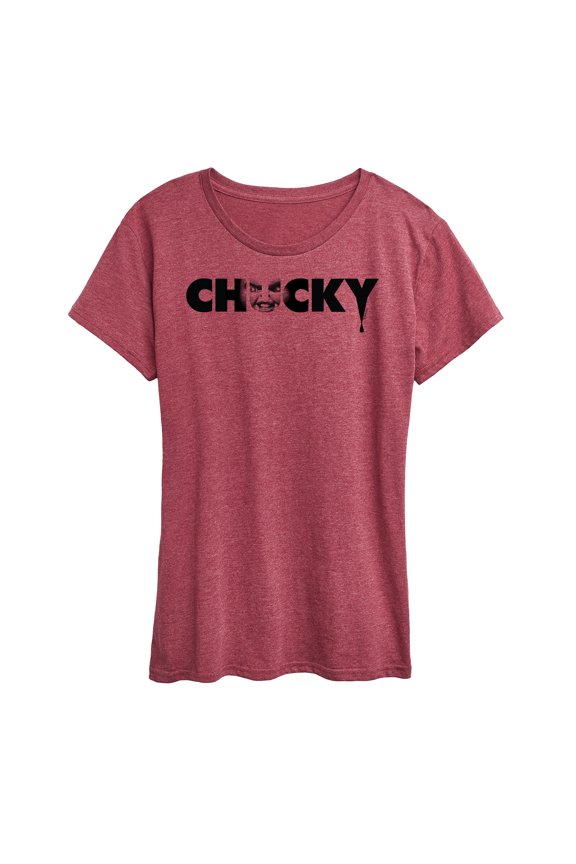 - Chucky Face Logo- Womens Short Sleeve Graphic T-Shirt