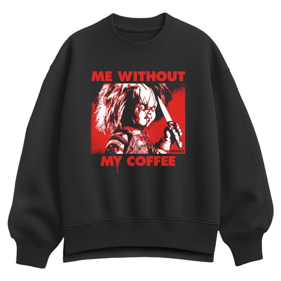 Chucky - Chucky Without Coffee - Women's Oversized Fleece Crew Sweatshirt