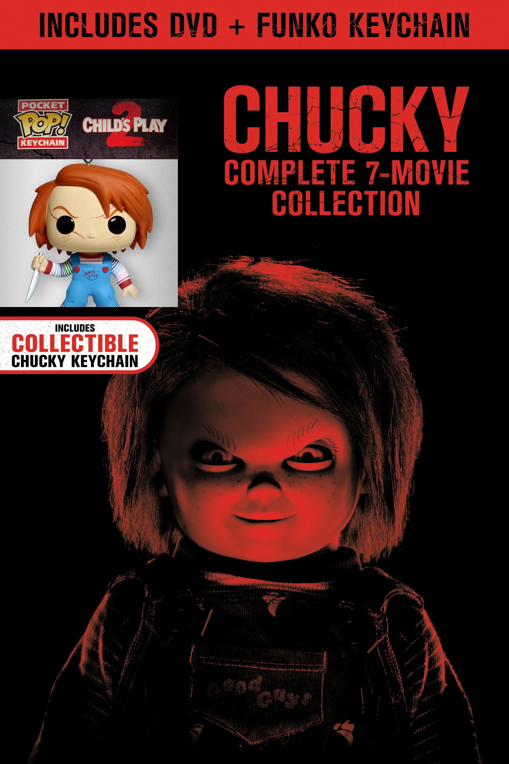 Chucky Complete 7 Movie Collection Walmart Exclusive DVD Funko Keychain