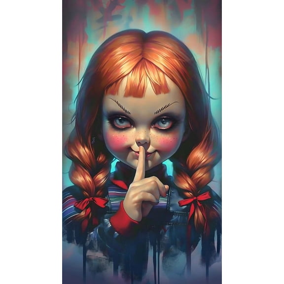 Chucky DIY Full Drill Diamond Dots Paintings Picture Arts Craft for Home Wall Art Decor, 12x16 Inch Halloween DIY Paint by Numbers for Adults Beginner