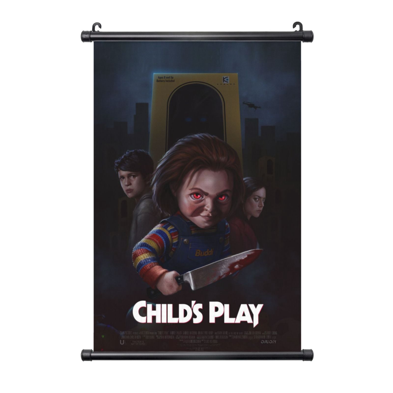 Chucky Doll Black Plastic Shaft Hanging Poster Decor Canvas Wall ...