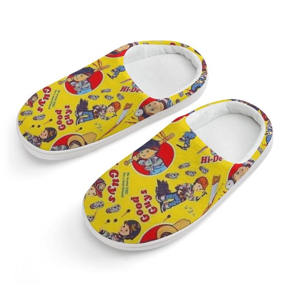 Chucky Doll Childs Play Cotton Slippers For Kids Winter Warm Soft Plush Slippers with Rubber Sole Non-Slip Indoor Outdoor Slip on Shoes For Teen Boys Girls Children