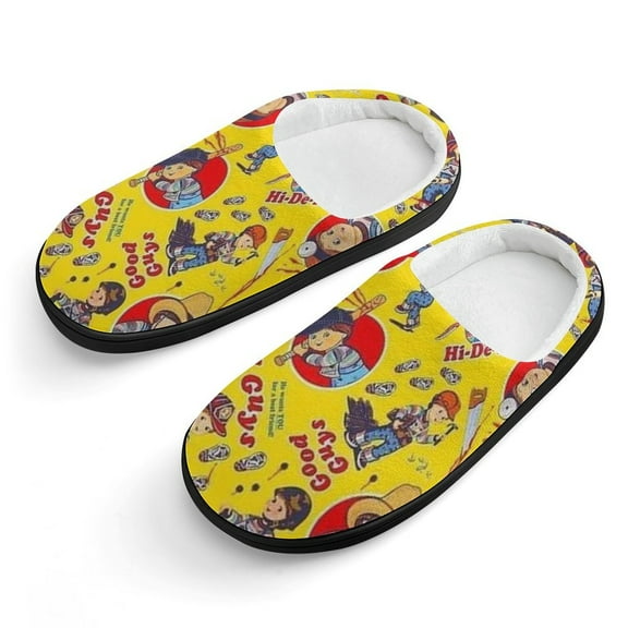 Chucky Doll Childs Play Cotton Slippers For Kids Winter Warm Soft Plush Slippers with Rubber Sole Non-Slip Indoor Outdoor Slip on Shoes For Teen Boys Girls Children