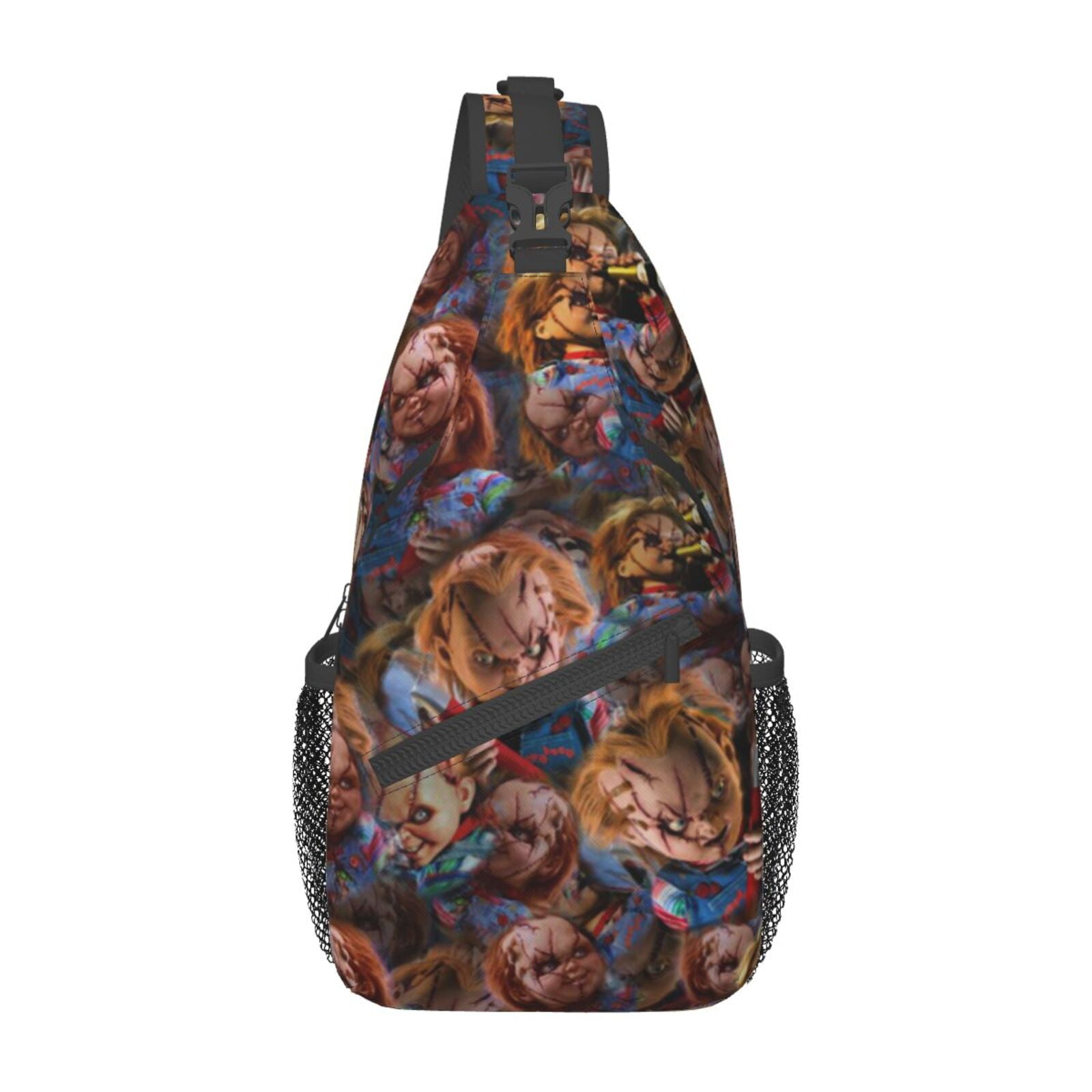 Chucky Doll Pattern Chest Bags Crossbody Sling Backpack Unisex Travel ...