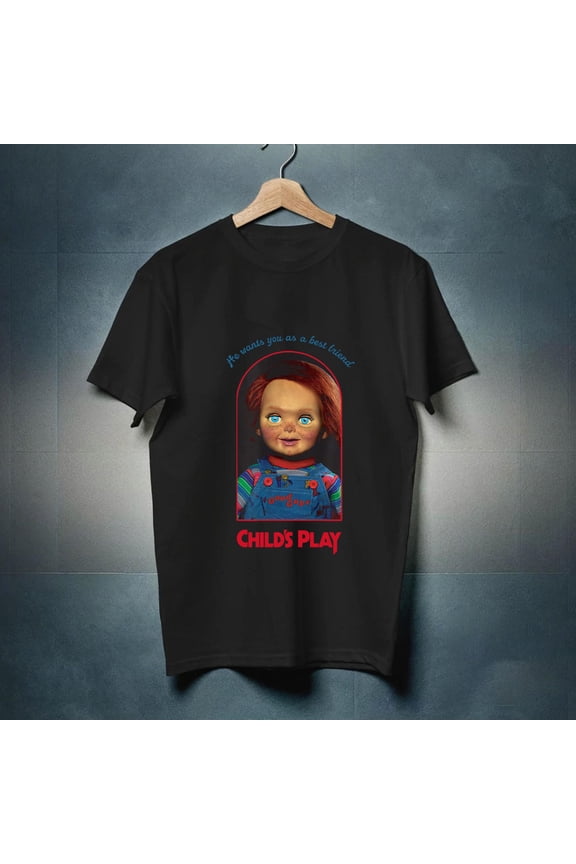 Chucky Doll T-Shirt, Heavyweight Unisex Childs Play Good Guys Chucky Box Horror Movie Shirt
