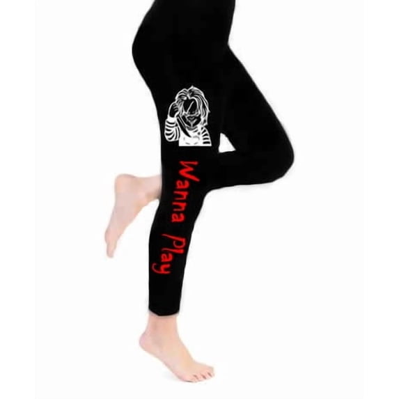 Chucky Doll Women's Cotton Leggings - Solid Black - Small