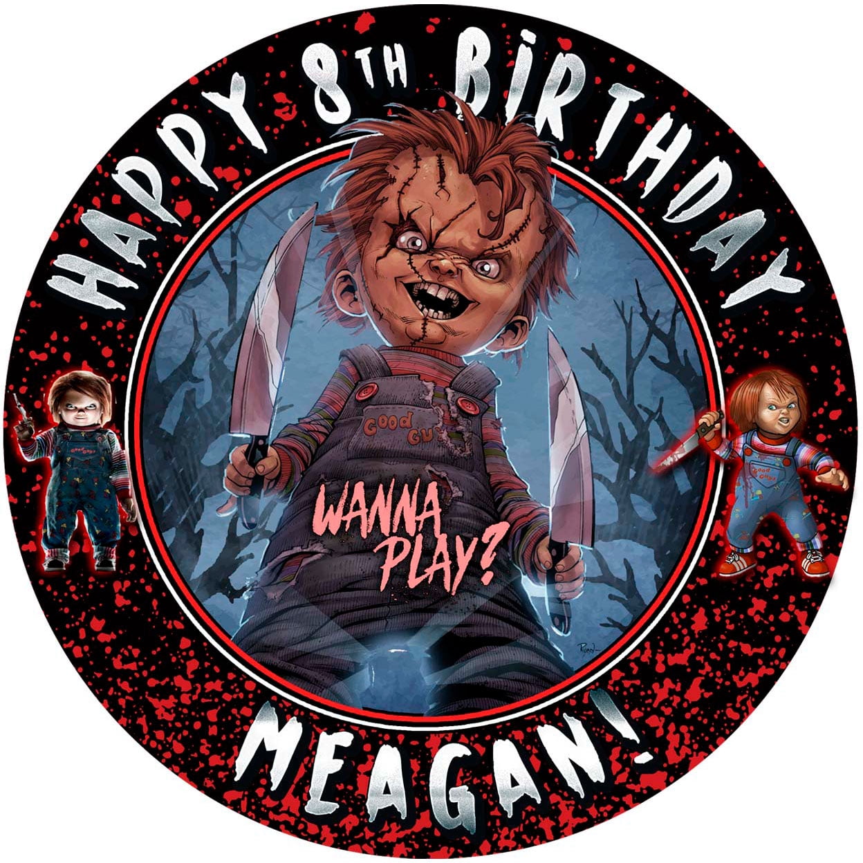 Chucky Edible Image Cake Topper Personalized Birthday Sheet Decal Chucky Edible Image Cake Topper Personalized Birthday Sheet Decal