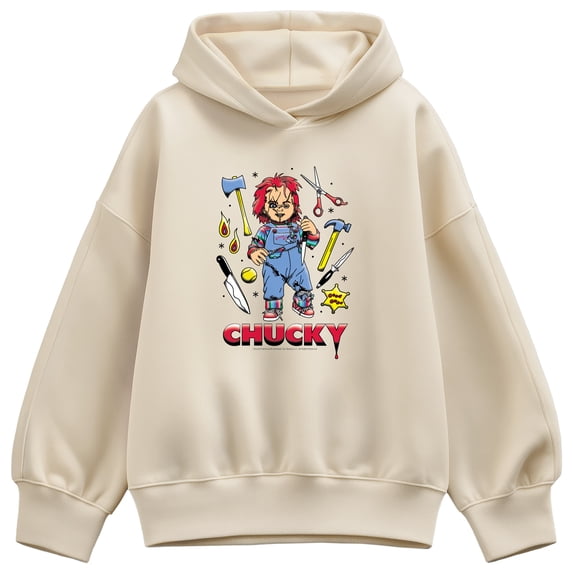 Chucky - Flash Tattoo - Women's Oversized Fleece Hoodie Sweatshirt