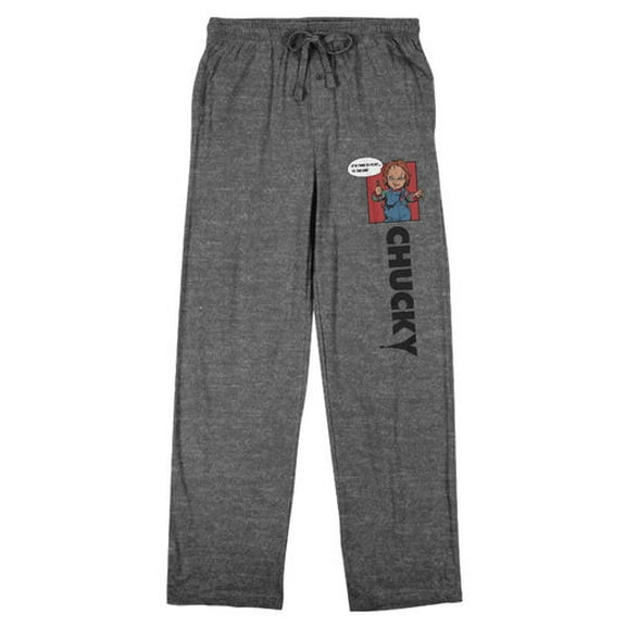 Chucky Franchise Cartoon Character Men's Heather Gray Sleep Pants-Medium