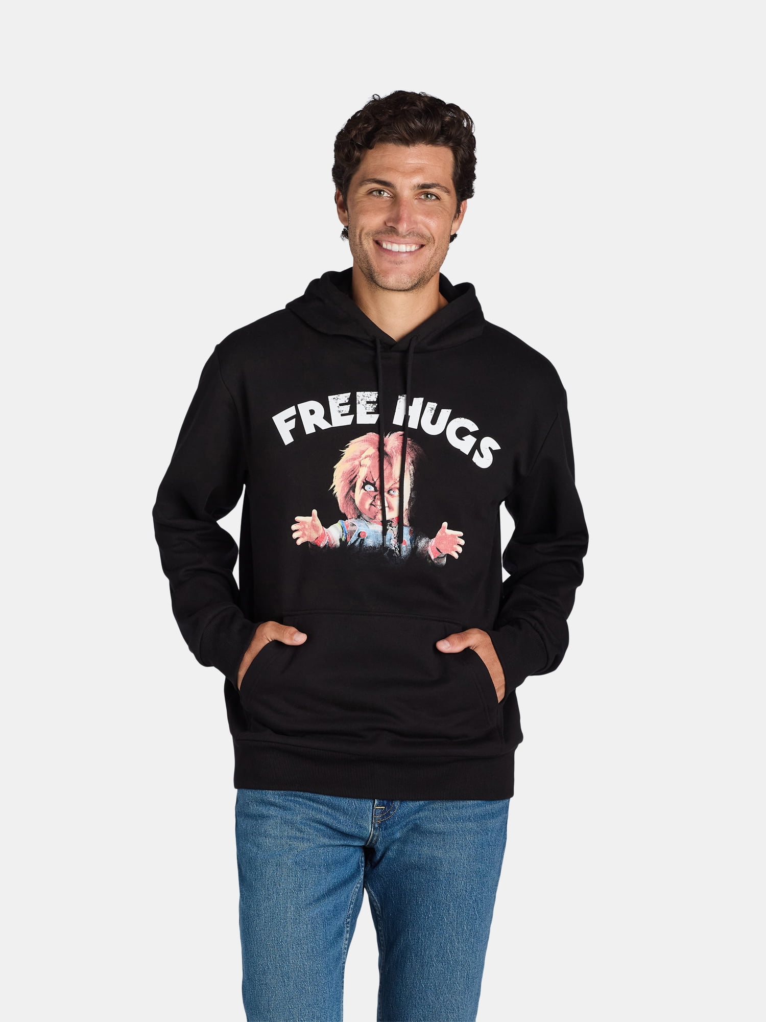 ♡ free hugs Chucky Free Hugs Hoodie - Horror Graphic Pullover Sweatshirt