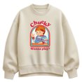 thumbnail image 1 of Chucky - Friendly, Wanna Play Women's Oversized Fleece Crew Sweatshirt, 1 of 3