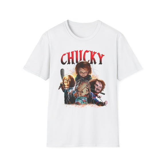 Chucky, Gildan Unisex Softstyle T-Shirt, Horror Character Graphic Tee S-3XL