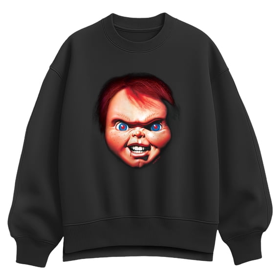 Chucky - Glowing Eyes - Women's Oversized Fleece Crew Sweatshirt