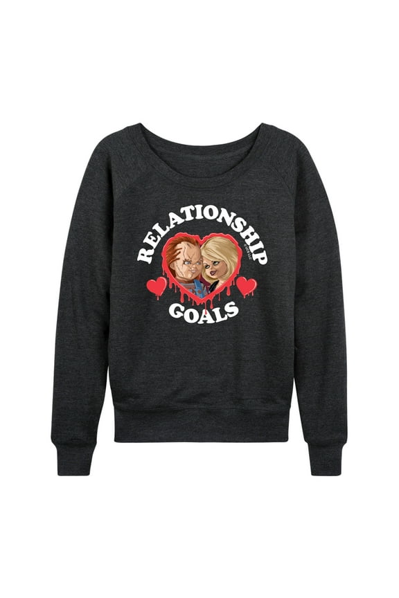 - Bride of Chucky Valentine Relationship Goals - Women's Lightweight French Terry Long Sleeve Shirt