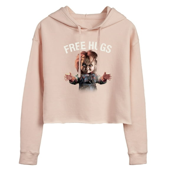 Chucky - Free Hugs - Juniors Cropped Pullover Hoodie