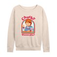 thumbnail image 1 of Chucky - Friendly, Wanna Play - Women's Lightweight French Terry Long Sleeve Shirt, 1 of 4